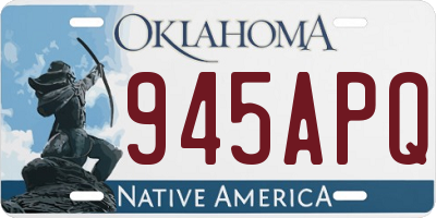 OK license plate 945APQ