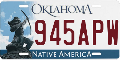 OK license plate 945APW