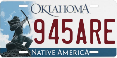 OK license plate 945ARE