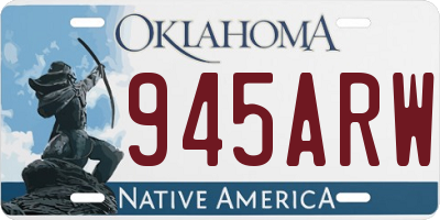 OK license plate 945ARW