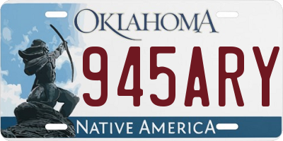 OK license plate 945ARY