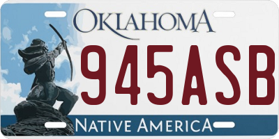 OK license plate 945ASB