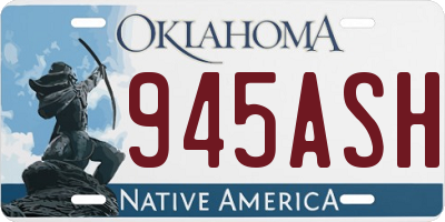 OK license plate 945ASH