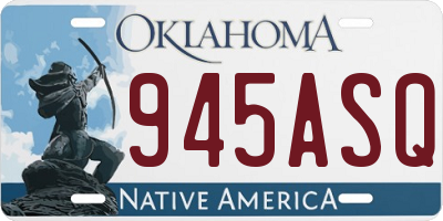 OK license plate 945ASQ