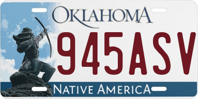 OK license plate 945ASV
