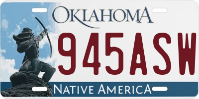 OK license plate 945ASW