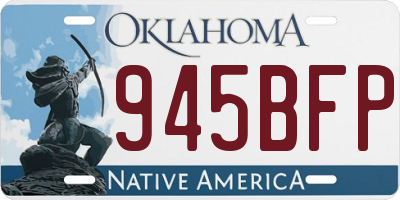 OK license plate 945BFP
