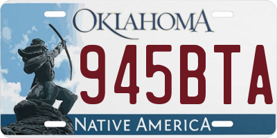 OK license plate 945BTA