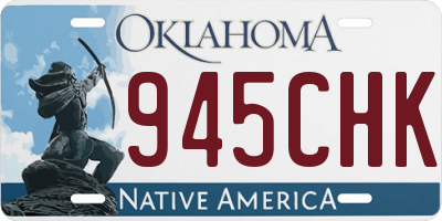 OK license plate 945CHK