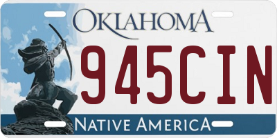 OK license plate 945CIN