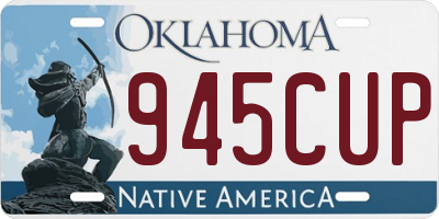 OK license plate 945CUP