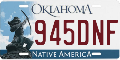 OK license plate 945DNF