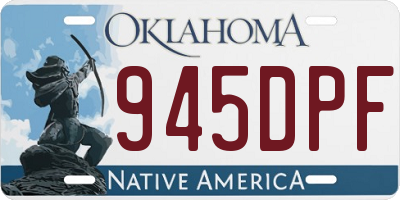 OK license plate 945DPF