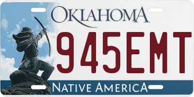 OK license plate 945EMT