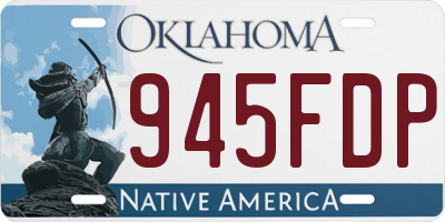OK license plate 945FDP