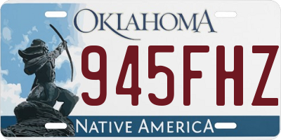 OK license plate 945FHZ