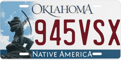 OK license plate 945VSX