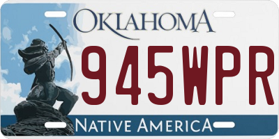 OK license plate 945WPR