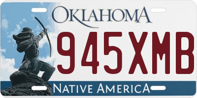 OK license plate 945XMB