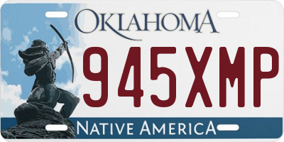 OK license plate 945XMP