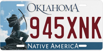 OK license plate 945XNK