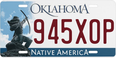 OK license plate 945XOP