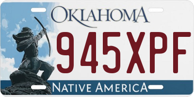 OK license plate 945XPF
