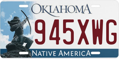 OK license plate 945XWG