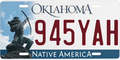 OK license plate 945YAH
