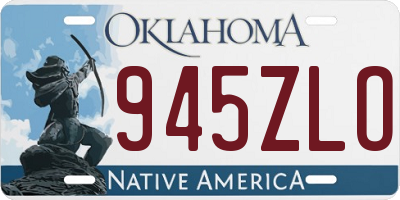OK license plate 945ZLO