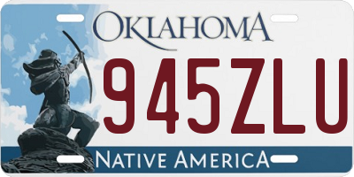 OK license plate 945ZLU