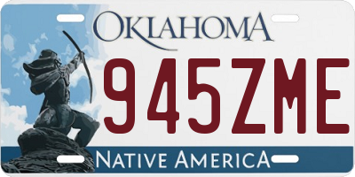 OK license plate 945ZME