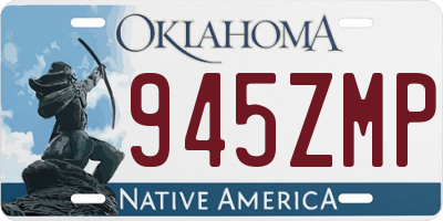OK license plate 945ZMP