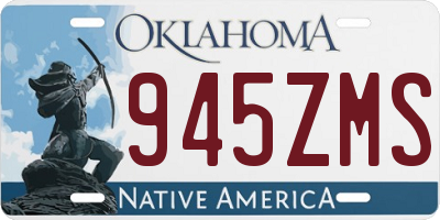 OK license plate 945ZMS