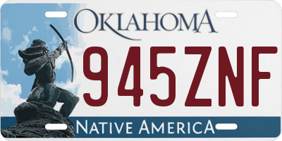 OK license plate 945ZNF