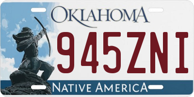 OK license plate 945ZNI