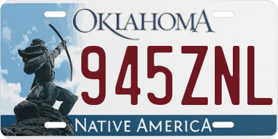 OK license plate 945ZNL