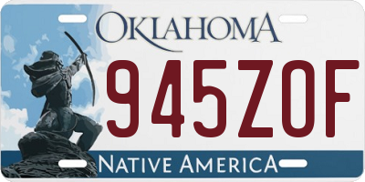 OK license plate 945ZOF