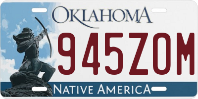 OK license plate 945ZOM