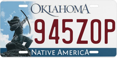 OK license plate 945ZOP