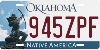 OK license plate 945ZPF