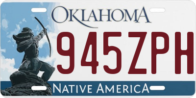 OK license plate 945ZPH