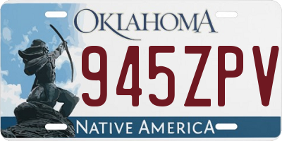 OK license plate 945ZPV
