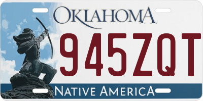 OK license plate 945ZQT