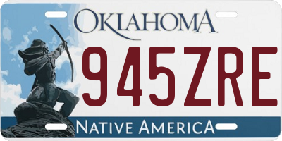 OK license plate 945ZRE