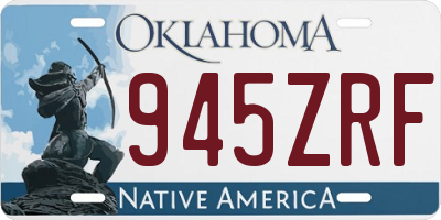 OK license plate 945ZRF