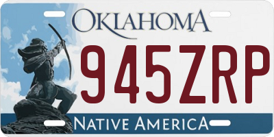 OK license plate 945ZRP