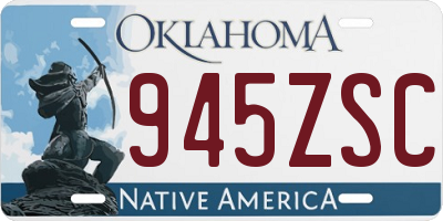 OK license plate 945ZSC