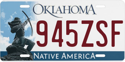 OK license plate 945ZSF