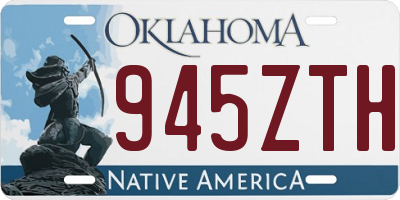 OK license plate 945ZTH
